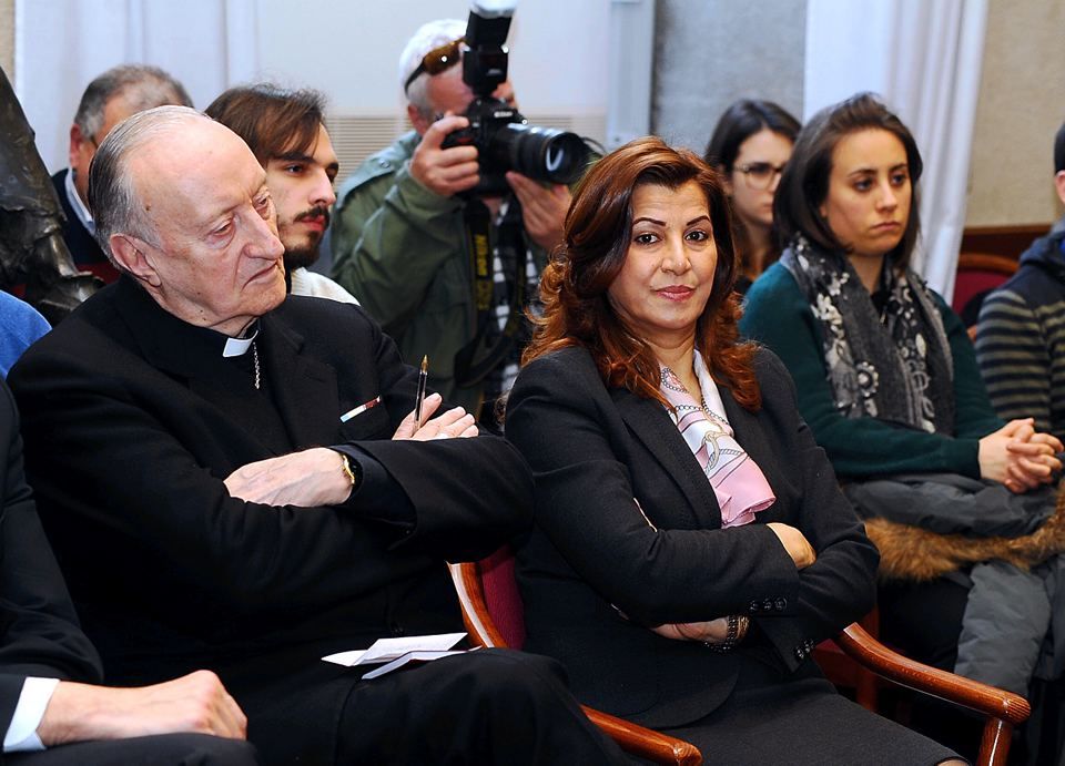 Mrs. Rezan Kader attends the presentation of the book by S.E. Cardinal Fernando Filoni at the Catholic University “Sacro Cuore” in Milan.
