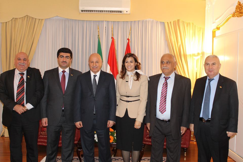 Minister Sinjari and the delegation visiting the representative office of the KRG in Italy