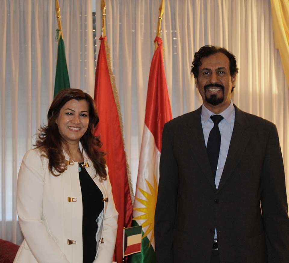 Mrs. Kader receives the visit of the Ambassador of the State of Kuwait, Ali Khaled Al Jaber Al Sabah