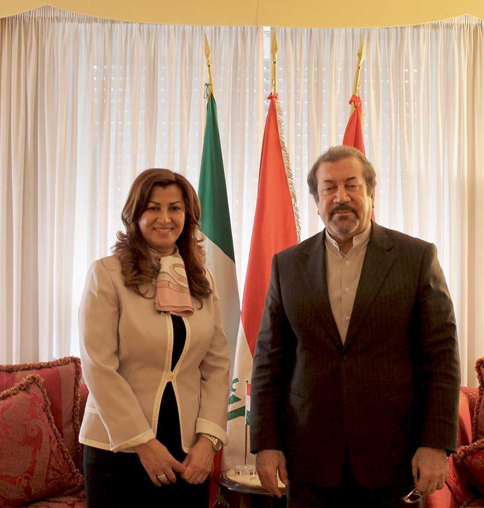 Mrs. Kader receives the visit of the Ambassador of the Islamic
          Republic of Iran, Jahanbakhsh Mozaffari