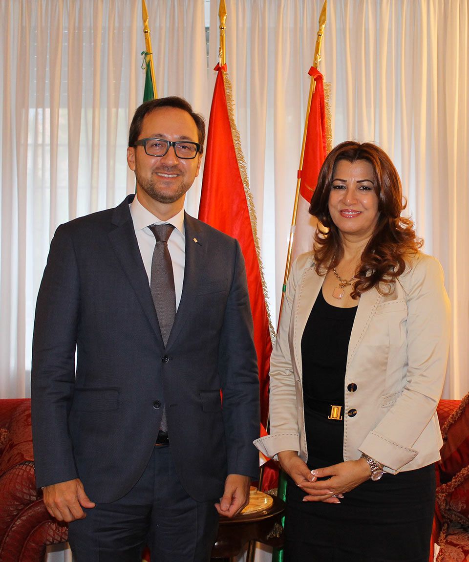 Mrs. Rezan Kader received the visit of the Delegate of the Government of Catalonia in Italy, Dott. Luca Bellizzi