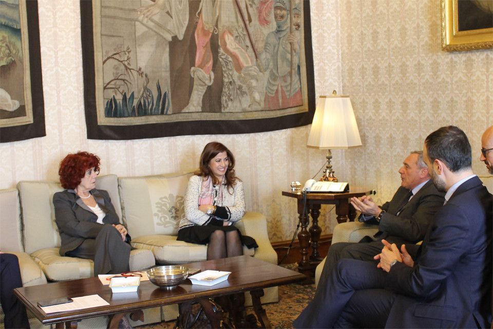 Mrs. Rezan Kader is received by the President of the Senate, Piero Grasso