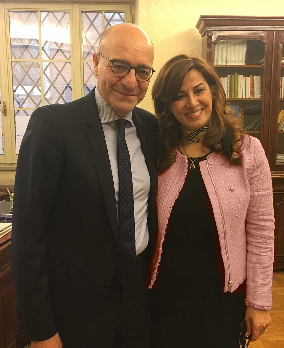Mrs. Kader meets the Senate Defense Committee Chairman, Nicola Latorre