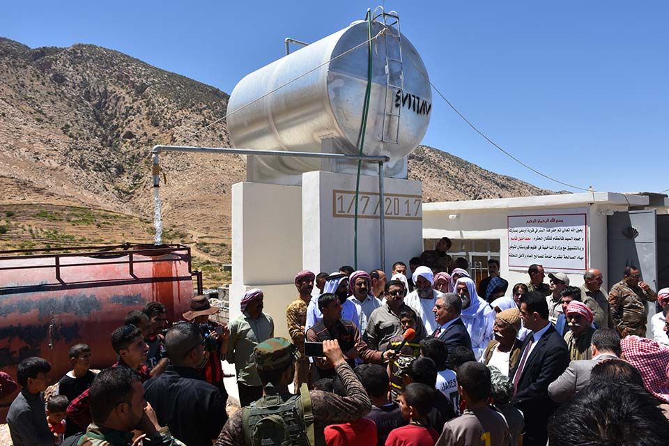 Shingal: Inauguration of the project on drinking water funded by the
          fundraising campaign promoted by KRG Italy